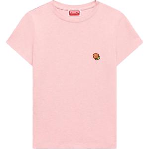 Женская футболка с коротким рукавом и вышивкой 100% хлопок KENZO, розовый