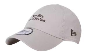 New Era Вышитая хлопковая бейсболка с буквами бежевая, Ecru