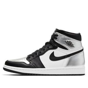 Кроссовки 1 retro high og 'silver toe' Air Jordan, черный