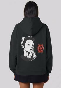 Толстовка OOPS I DONT CARE UNISEX - Hoodie Mira Paris, металлик черный