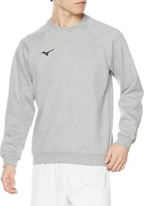 Спортивная толстовка Mizuno унисекс для взрослых с круглым вырезом, размер 32MCA175, светло-серый
