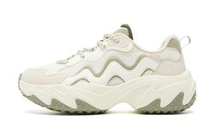 QIAODAN Женские повседневные туфли с противоскользящей подошвой, устойчивые к износу, цвета слоновой кости и серого дерева