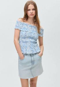 Юбка из денима Gonna a campana Mango Kids, светло-голубой