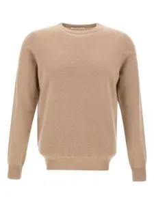 Кашемировый свитер с круглым вырезом в рубчик Kangra, нейтральный