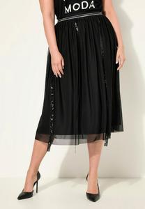 Юбка MIAMODA STRAIGHT CUT ELASTIC WAIST SEQUINED STRIPE, Black