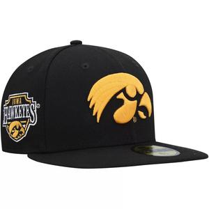 Мужская приталенная шляпа New Era Black Iowa Hawkeyes Patch 59FIFTY