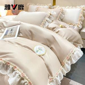 Yalu Комплект постельного белья 1,5 м, 4 предмета: простыня на резинке, пододеяльник 200x230 см