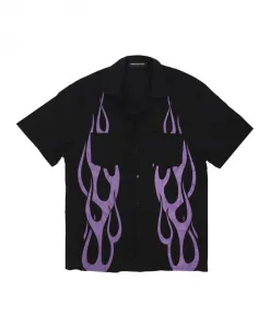 Рубашка Flaming All Over с короткими рукавами Vision Of Super, черный