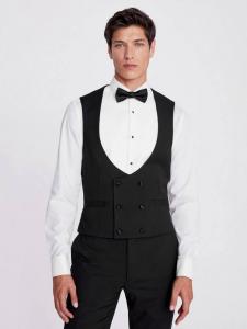 Двубортный приталенный жилет Moss, Black