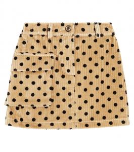 Юбка из хлопкового вельвета в горошек Paade Mode, бежевый