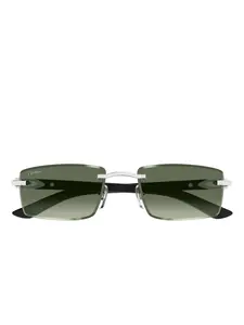 Прямоугольные безободковые солнцезащитные очки CT0582S Cartier, зеленый