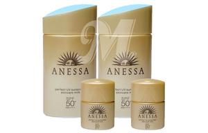 ANESSA Набор для защиты от солнца anresha gold diamond с увлажнением и освежением spf50+ pa++++ 60мл*2+12мл*2