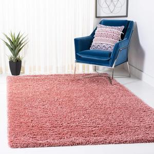 Ковер SAFAVIEH, 161 x 229 см, Venus Shag, Pink, однотонный дизайн, без линьки и простой в уходе, толщиной 4,5 см, идеален для помещений с высокой проходимостью в гостиной, спальне (VNS520U)