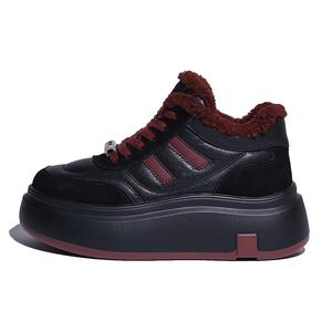 Junjali Женские высокие повседневные кроссовки с черной флисовой подкладкой, цвет Black Fleece-Lined