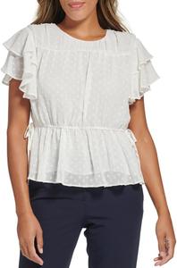 Женская блузка Clip-Dot с оборками Tommy Hilfiger, Ivory