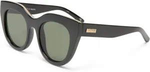 Солнцезащитные очки Le Specs Air Heart - "кошачий глаз", женские, элегантный и выгодно подчеркивающий фигуру стиль, Black