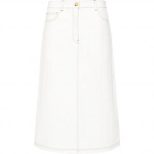 Контрастная строчка Миди-юбка TOTEME, Белый