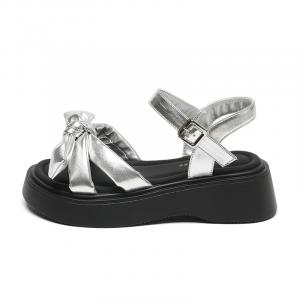 ZHR Женские сандалии на одной застежке серебристые, цвет Silver