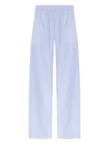 Брюки в полоску с кружевной отделкой LoveShackFancy, синий