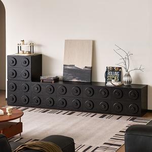 Quanu Комод для гостиной, столовой и спальни из массива дерева, 4 ящика