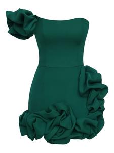 POST MERIDIEM платье мини на одно плечо, зеленый