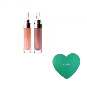 Limited Heart Box Serums Блеск для губ питательный, натуральное увлажнение 7мл*2 LA MER, two-piece set: #01 coral светло оранжевый lip gloss 7ml+#02 sunset cloud коричневый essence lip gloss 7ml