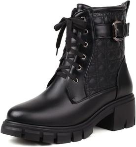 Женские модные боевые ботинки MRKEWUNEY со шнуровкой, 77 Black