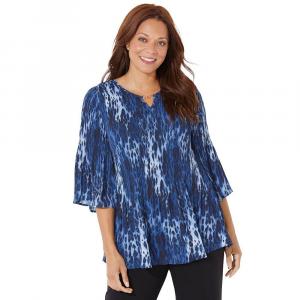 Женская блузка больших размеров Affinity со складками и цепочкой Catherines, цвет Blue Animal