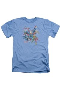 DC Comics Lead The Charge футболка для взрослых Heather Gildan, светло-голубой