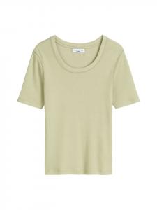 Узкая футболка цвета Вязовый зеленый Marc O'Polo DENIM