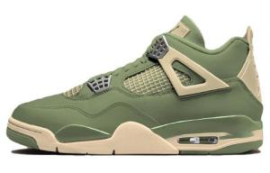 Кроссовки Air Jordan 4 Vintage Basketball Shoes Women's Low-top Green/Beige, оранжевый