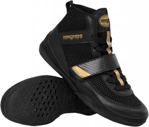 Мужские высокие боксерские и борцовские кроссовки - дышащие обувь для муай-тай, ММА и тренировок для боевых видов спорта и фитнеса Generic, черный