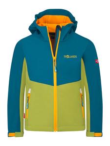 Trollkids Куртка из софтшелла "Kristiansand" в зелено-сине-оранжевой расцветке