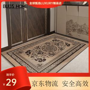 Budis Ковер 120х160 см для прихожей/кухни/спальни в китайском стиле, водонепроницаемый, нескользящий, с цветочным узором