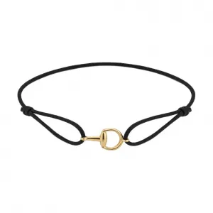 Браслет с подвеской Horsebit 18k GUCCI, золото/черный
