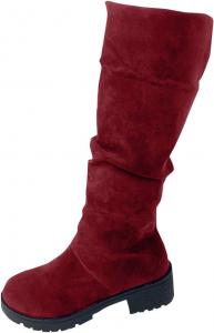Модные женские сапоги на широкую икру: повседневные высокие ботинки для ходьбы, легкие осенние праздничные туфли Generic, Wine