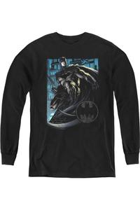 Футболка с длинным рукавом для подростков Batman Knight Falls In Gotham Gildan, черный