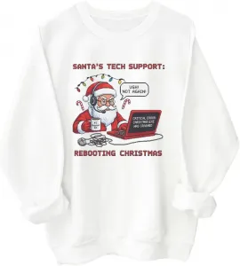 Свитшот с принтом "Santa's Tech Support: Rebooting Christmas"