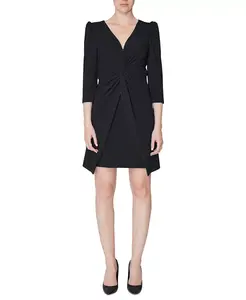 Женское платье с буфами на плечах и скрученным передом julia jordan, черный