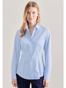 Классическая облегающая блузка светло-голубого цвета Seidensticker