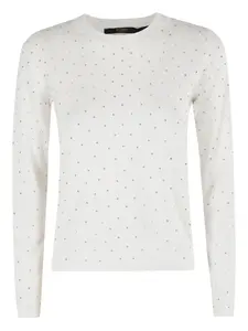 Свитер с круглым вырезом, украшенный кристаллами Seventy, белый