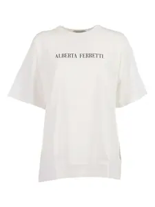 Футболка из хлопка с графическим принтом Alberta Ferretti, белый
