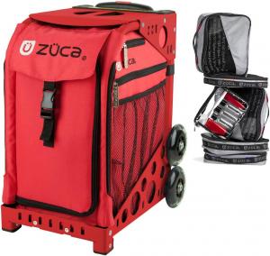 Спортивная сумка-вкладыш Zuca "Chili", красная рама, мигающие колеса и набор с чехлом для флаера