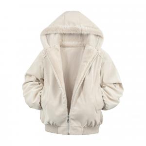 Пуховик Unisex с капюшоном и подкладкой из флиса HUANQIU, оранжевый[minimalist]