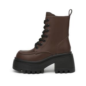 Женские ботинки DAPHNE Martin кожаные на платформе, коричневый