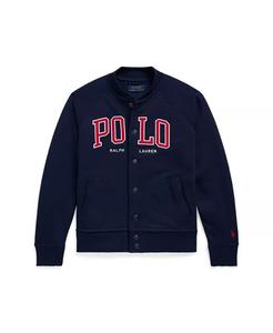 Флисовая бейсбольная куртка с логотипом Big Boys Polo Ralph Lauren, синий