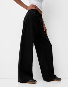 Джинсы Bershka Wide Leg Black