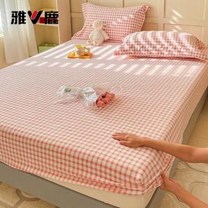 Yalu Простыня на резинке 200х220 см, молочный бархат, утепленная, антистатик, цвет Nanyang - Peach Pattern