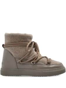 Женские ботинки Inuikii на шнуровке из кожи и войлока, серый