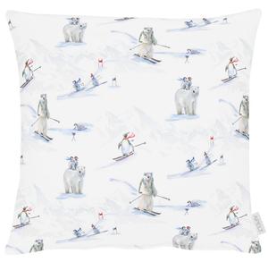 Наволочка Apelt Chalet Style Eisbären, полиэстер/хлопок - белый/синий - 49 x 49 см